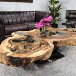 Eindrucksvoller Couchtisch „Lakeside“ aus einer Baumscheibe