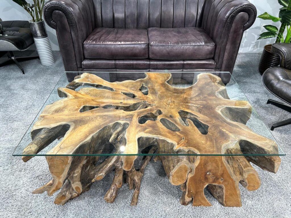 Wohnzimmeridee Wurzeltisch