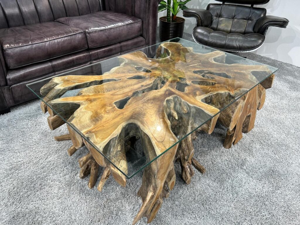 Wurzel Tisch Glas