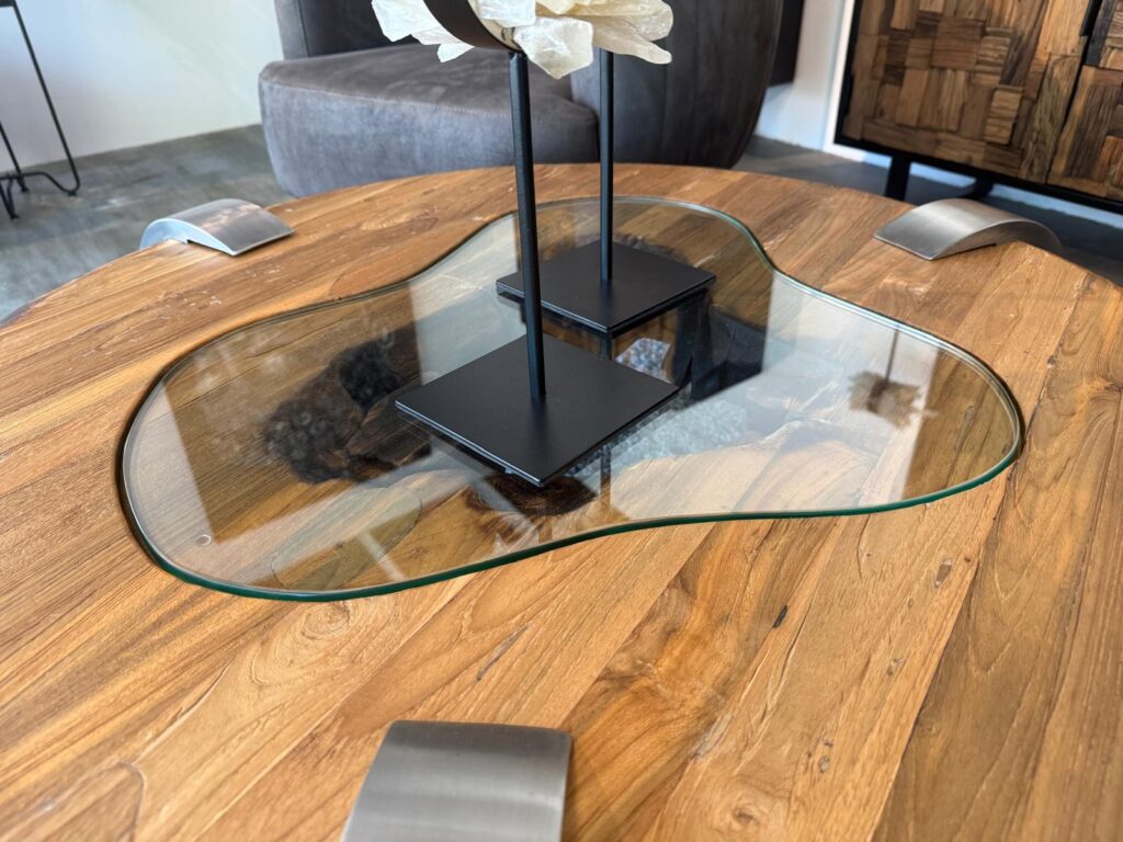 Couchtisch rund CLASH aus Holz Couchtisch aus Holz runde Form
