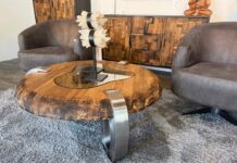 Couchtisch rund CLASH aus Holz Couchtisch rund CLASH