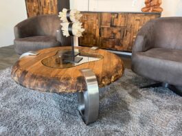 Couchtisch rund CLASH aus Holz Couchtisch rund CLASH