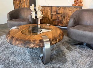 Couchtisch rund CLASH aus Holz Couchtisch rund CLASH