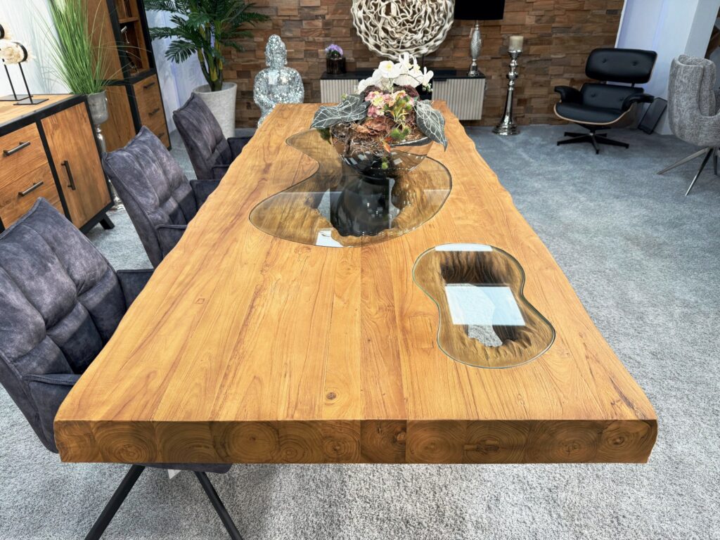 Massivholz Esstisch DEEP ISLAND 250 cm Massiver Esstisch aus Holz