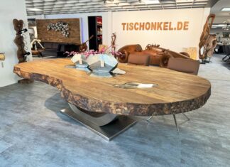 Massivholz Esstisch FUSION 250 cm Massivholz Esstisch