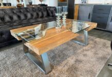 Wohnzimmertisch eckig WILD LANDSCAPE 140 cm Wohnzimmertisch eckig WILD LANDSCAPE