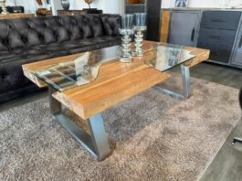 Wohnzimmertisch eckig WILD LANDSCAPE 140 cm Wohnzimmertisch eckig WILD LANDSCAPE