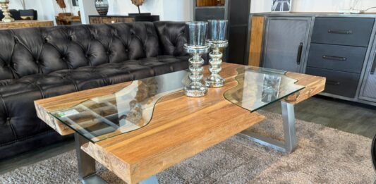 Wohnzimmertisch eckig WILD LANDSCAPE 140 cm Wohnzimmertisch eckig WILD LANDSCAPE