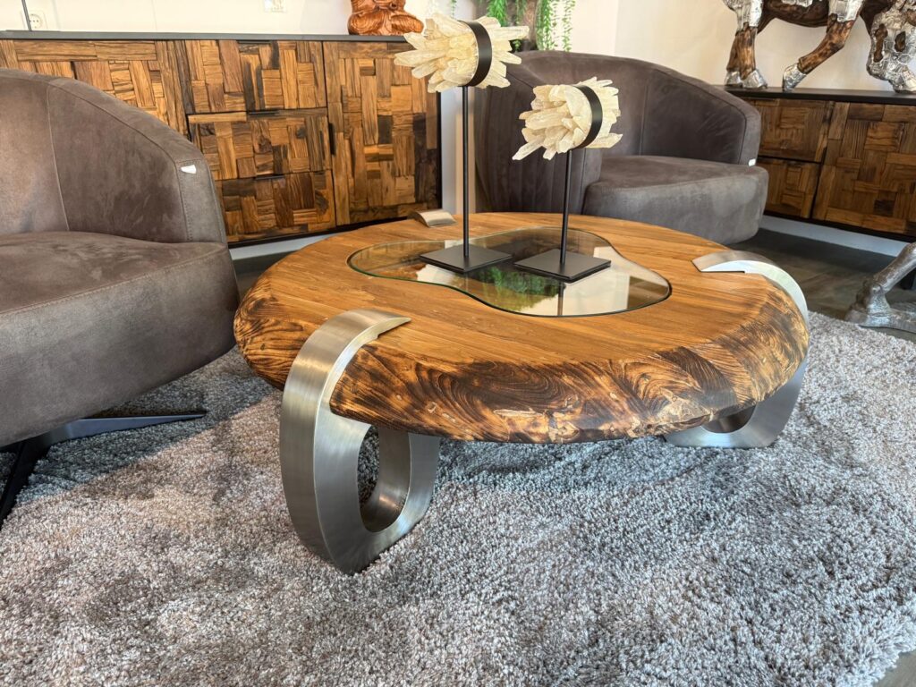 Couchtisch rund CLASH aus Holz Wohnzimmertisch rund