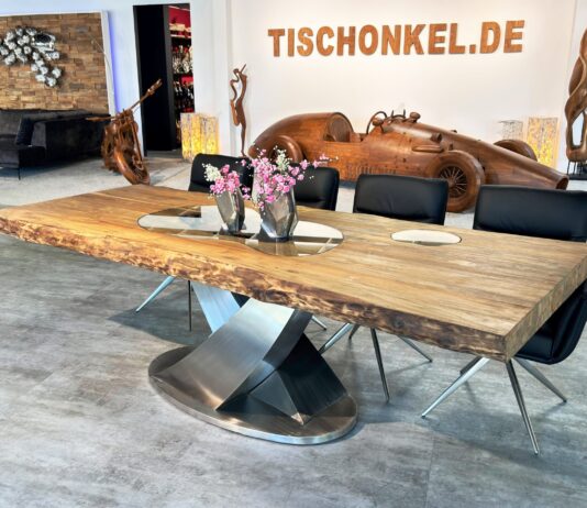 Massieve design eettafel Design eettafel van hout