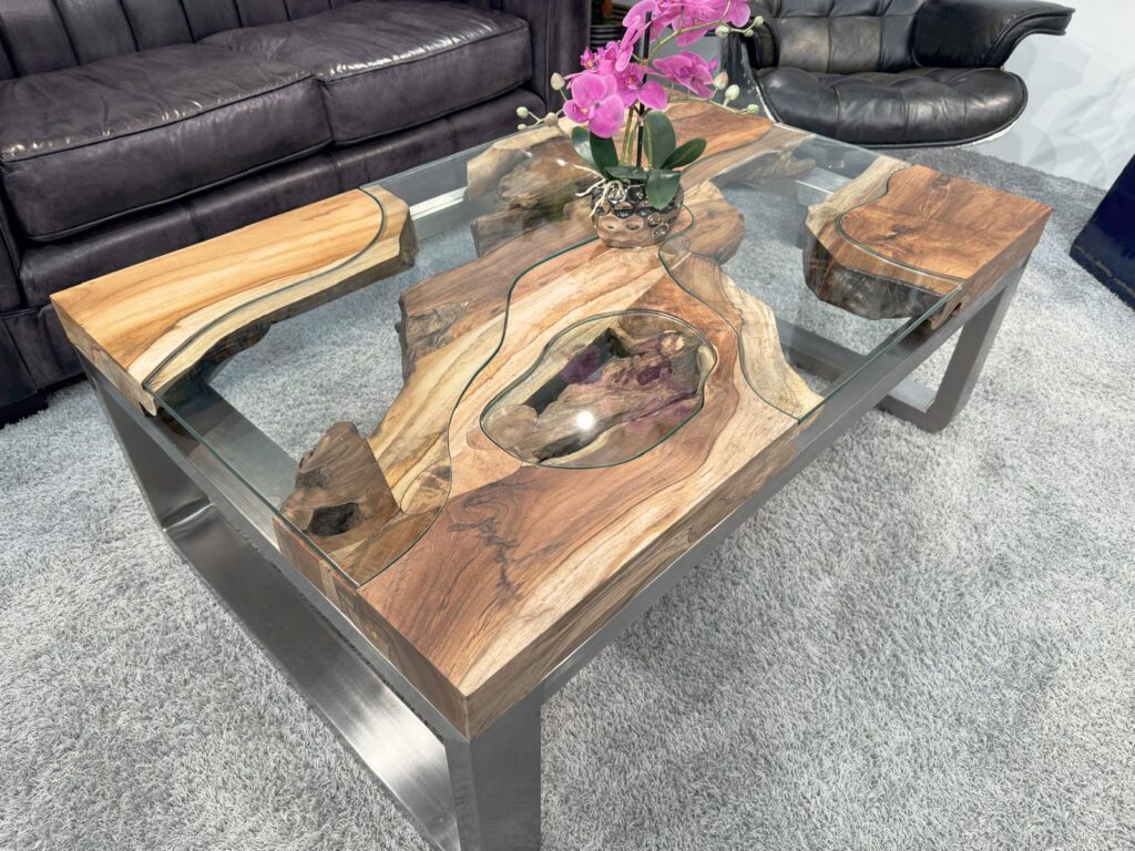 Eckiges Massivholzdesign