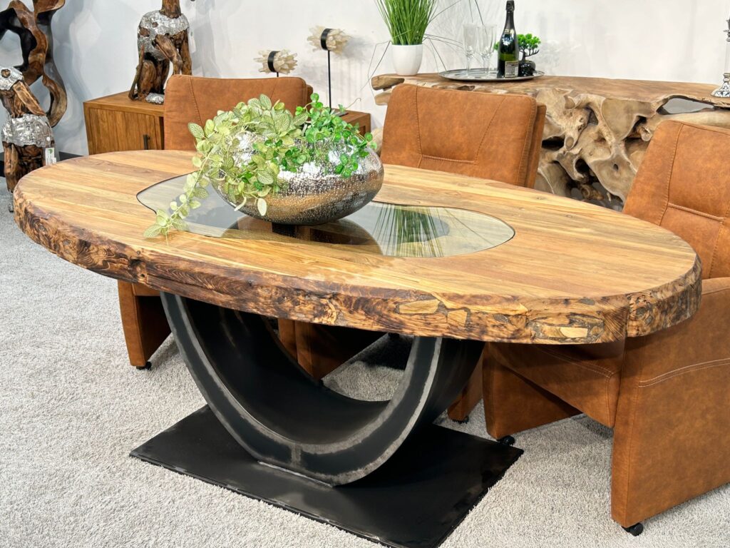 Ovale Esstische aus Holz im Industriedesign Speisetisch mit ovaler Form