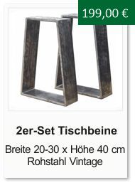 Tischgestell f�r einen Couchtisch aus Rohstahl Trapezform