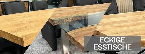 Entdecken Sie alle eckigen Esstische aus Massivholz: moderne Designs, handgefertigte Unikate, verschiedene Größen & Holzarten. Jetzt bei Tischonkel ansehen.