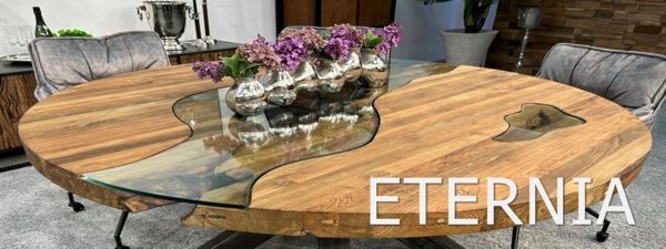 Runder Esstisch Eternia aus recyceltem Holz