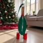 Preview: Dekoration aus Holz Ente in grünen Weihnachtsanzug