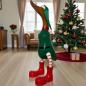 Preview: Dekoration aus Holz Ente in grünen Weihnachtsanzug