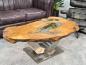 Preview: Einmaliger Couchtisch aus Baumscheiben mit Halbmondfuss