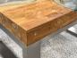 Preview: Couchtisch mit Glaseinlage aus Altholz