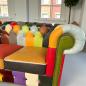 Preview: Couch 3-Sitzer Chesterfield aus buntem Echtleder