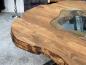 Preview: Esstisch "Natural Eternia " aus Teakholz mit Glaseinlage, ca. 180 x 175 x 79 cm