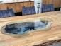 Preview: Design Massivholztisch aus recyceltem Altholz "Deep Island"
