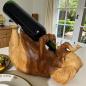 Preview: Holzskulptur Elefant Flaschenhalter massivholz