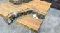 Preview: Couchtisch mit Glaseinlage aus Altholz