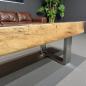Preview: Massiver Couchtisch Baumstamm mit Metallgestell