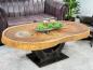 Preview: Massiver runder Couchtisch Baumstamm mit Metallgestell