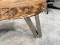 Preview: Edler Couchtisch mit Baumkante und Glasinsel