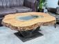 Preview: Couchtisch vollholztisch fusion baumkantentisch