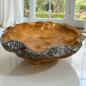 Preview: Holzschale Ailice aus Teakholz mit schwarz/silbernem Rand
