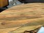 Preview: Außergewöhnlicher runder Esstisch aus Holz mit Edelstahl Eternia