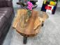 Preview: Baumstamm-Couchtisch mit Glasplatte, ca. 99 x 82 x 46 cm