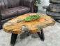 Preview: Baumstamm Couchtisch Lakeside mit Glas 120 cm