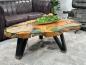 Preview: Baumstamm Couchtisch Lakeside mit Glas 120 cm