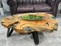 Preview: Baumstamm Couchtisch Lakeside mit Glas 120 cm