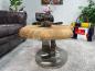 Preview: Living room table 'Bonsai' with wooden top and steel base