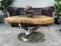 Preview: Living room table 'Bonsai' with wood top and glass insert