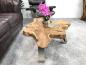 Preview: Baumstamm-Wildkante-Teak-Natur-Couchtisch