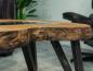 Preview: Design Couchtisch Holz Nierenform Loft Style Metallgestell
