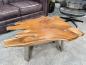 Preview: Couchtisch aus einem massiven Baumstamm Teakholz