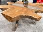 Preview: Couchtisch aus Teakholz, 100x86x38 cm, mit 7 cm Platte.