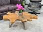 Preview: Couchtisch aus Teakholz, 100x86x38 cm, 7 cm Platte
