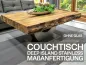 Preview: Wohnzimmertisch auf Wunschmaß Deep Island eckig ohne Glas