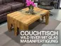 Preview: Wohnzimmertisch eckig aus Holz Wild River