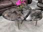 Preview: Couchtisch-Set  "Stone Age" aus versteinertem Holz