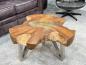 Preview: Couchtisch aus einem massiven Baumstamm Teakholz