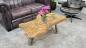 Preview: Couchtisch aus Teakholz mit Glasplatte, organische Form